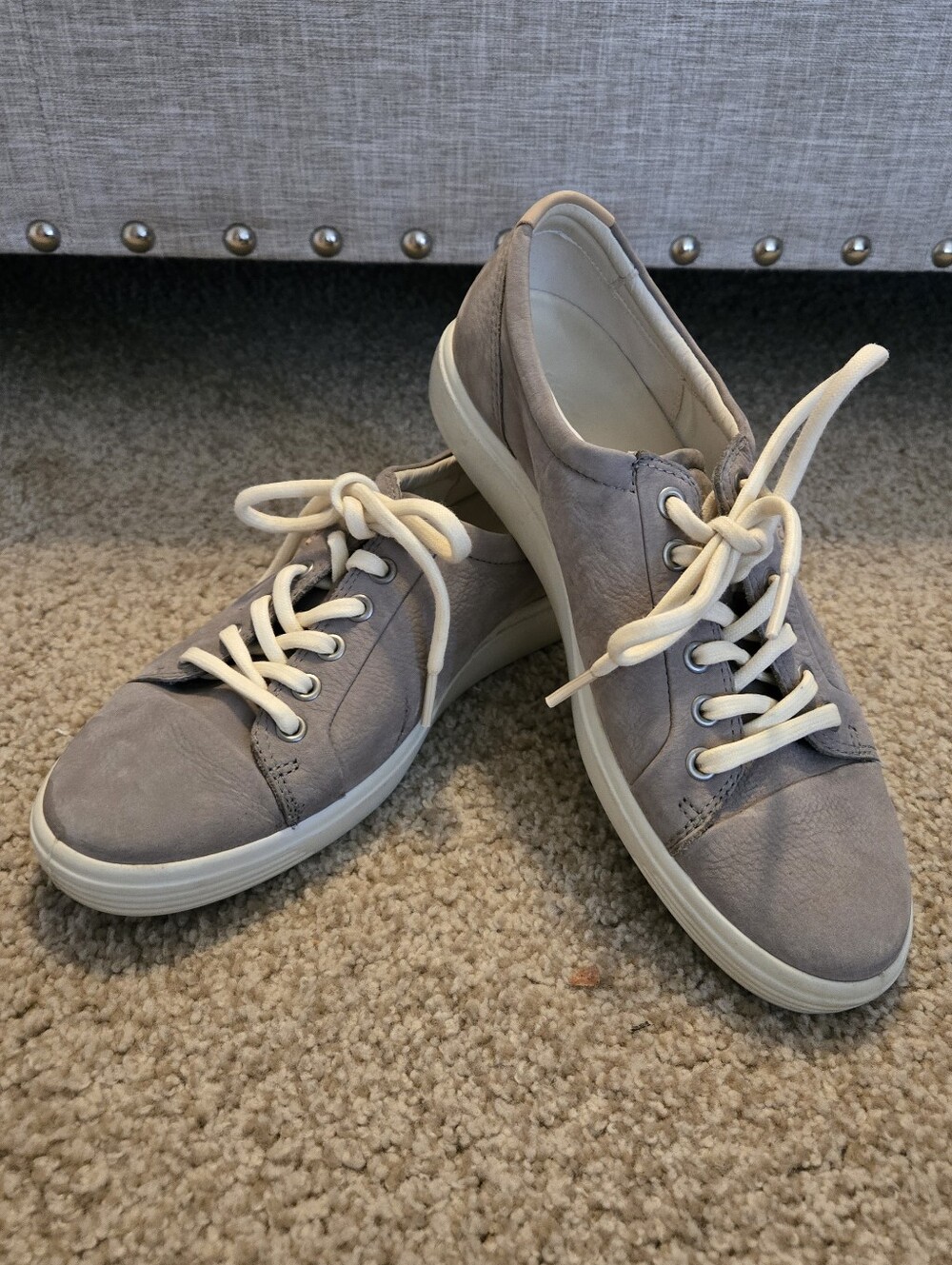 ECCO Soft 7 Gray Nubuck Women's Sneakers Sz 9 - Picture 2 of 6